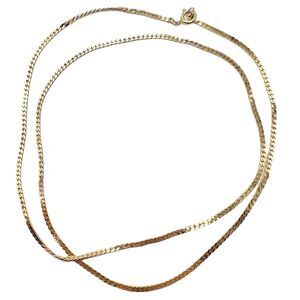 Vintage 23 Inch Gold Chain Flat Link Costume Classic Fashion